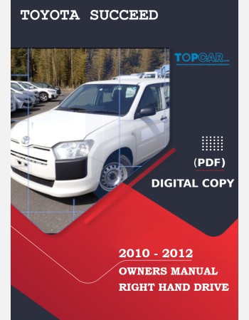 toyota succeed 2010-2012 owners manual in english